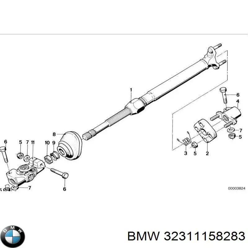 Вал рульової колонки, нижній BMW 32311158283 ціна, від 63.33 USD