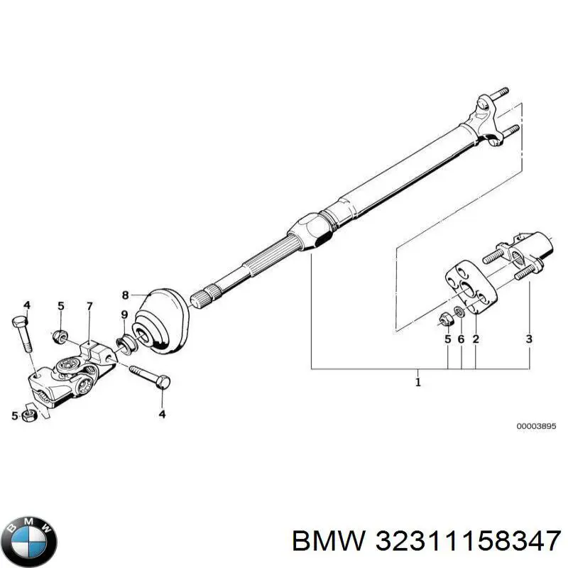 Рульовий кардан нижній на BMW 8 (E31)