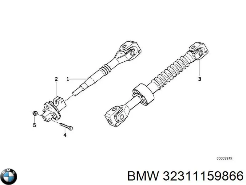 Купити 32311159866 BMW Вал рульової колонки, нижній