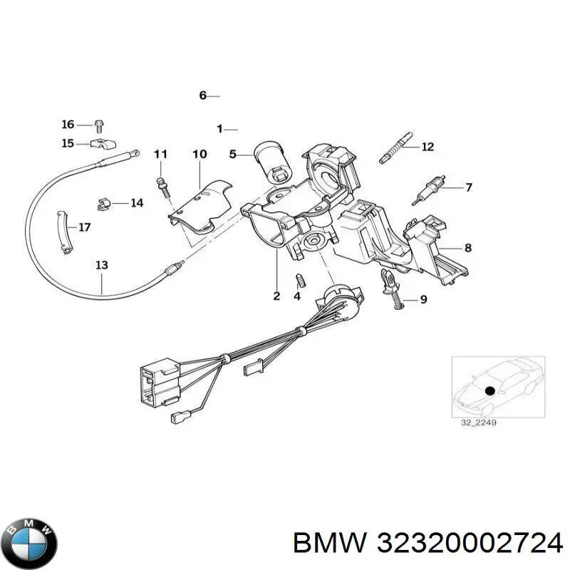 Купити 32320002724 BMW Личинка замка запалювання
