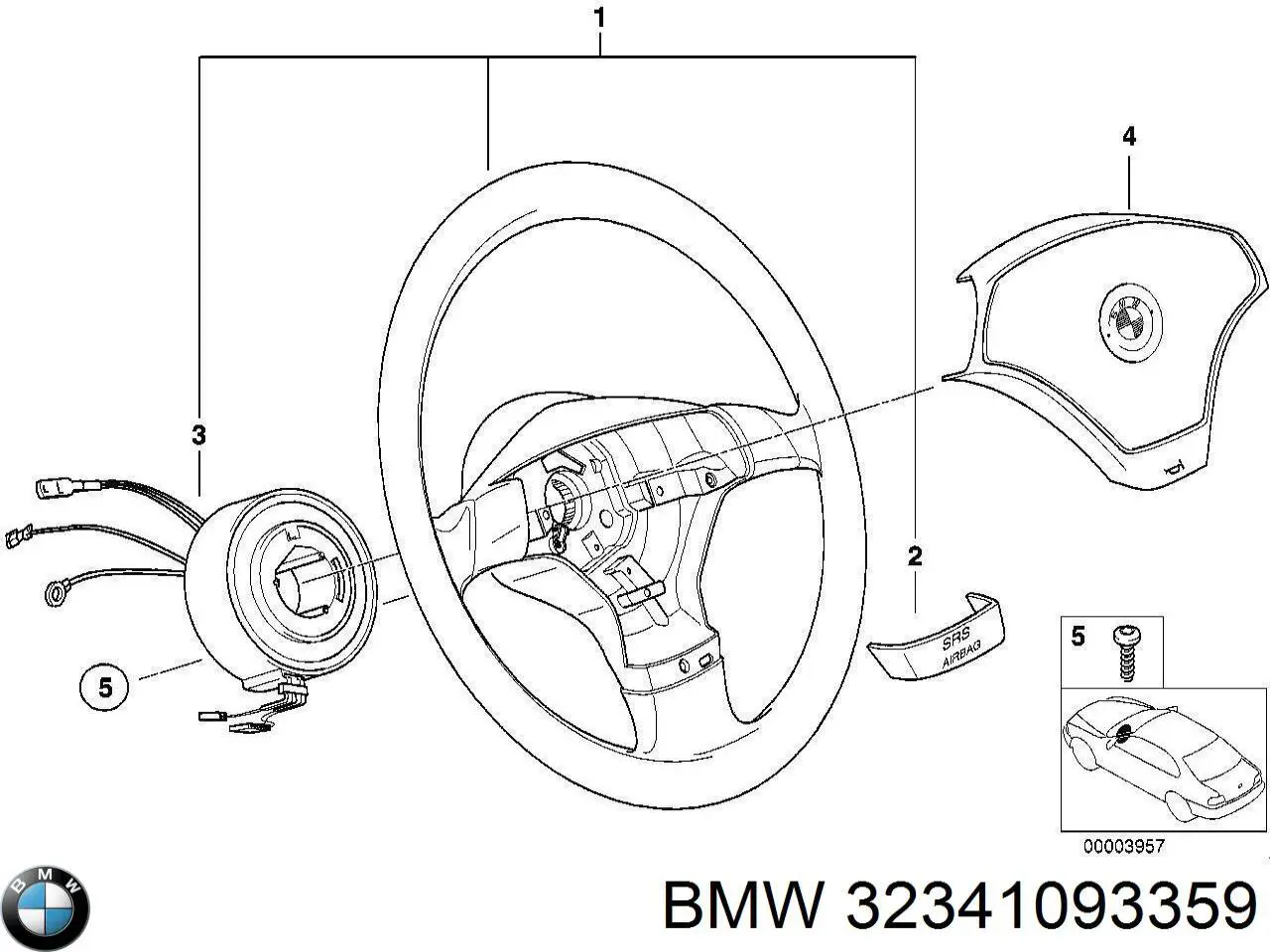 Купити 32341093359 BMW Молдинг заднього скла