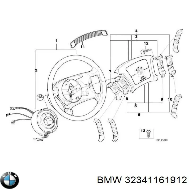 32341161912 BMW кільце airbag контактне