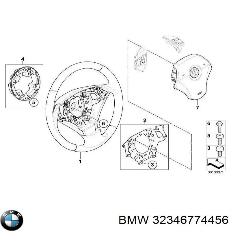 Рульове колесо BMW 5 седан (E60) (2003 - 2009) ціна, від 35.43 USD