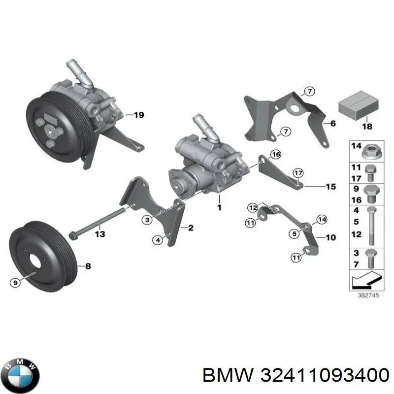 32411093400 BMW насос гідропідсилювача керма (гпк)