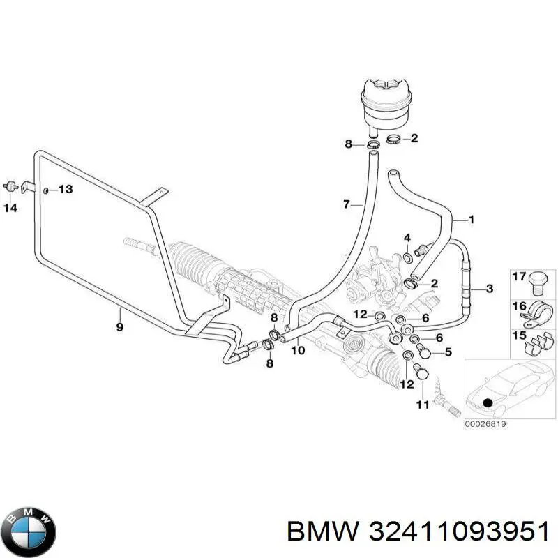 32411093951 BMW Трубка високого тиску ГПК