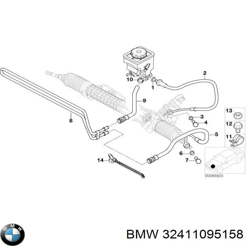 Патрубок вентиляції картера, масловіддільника 32411095158 BMW