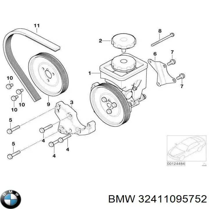 32411095752 BMW насос гідропідсилювача керма (гпк)