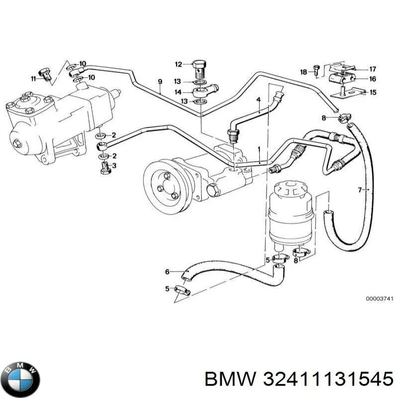 Купити 32411131545 BMW Шланг ГПК, низького тиску, від бачка до насосу