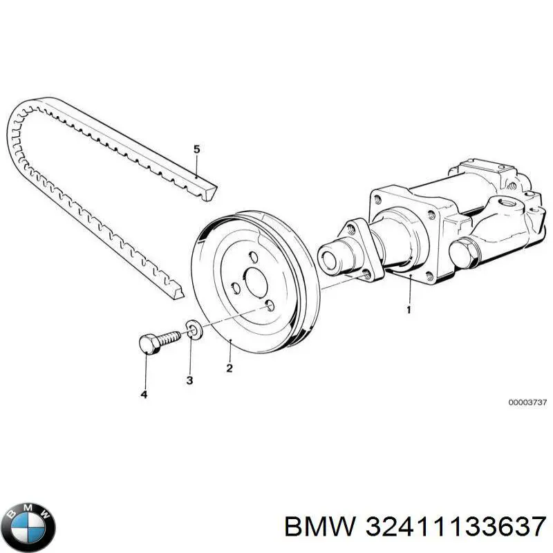 Шланг ГПК, низького тиску, від бачка до насосу 32411133637 BMW