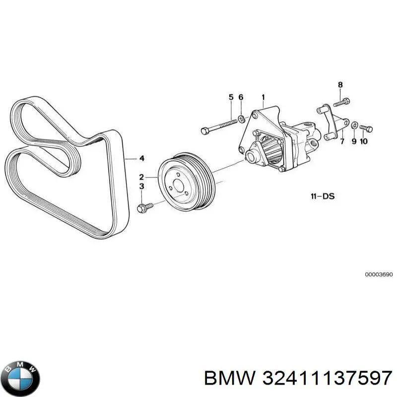32411137597 BMW насос гідропідсилювача керма (гпк)
