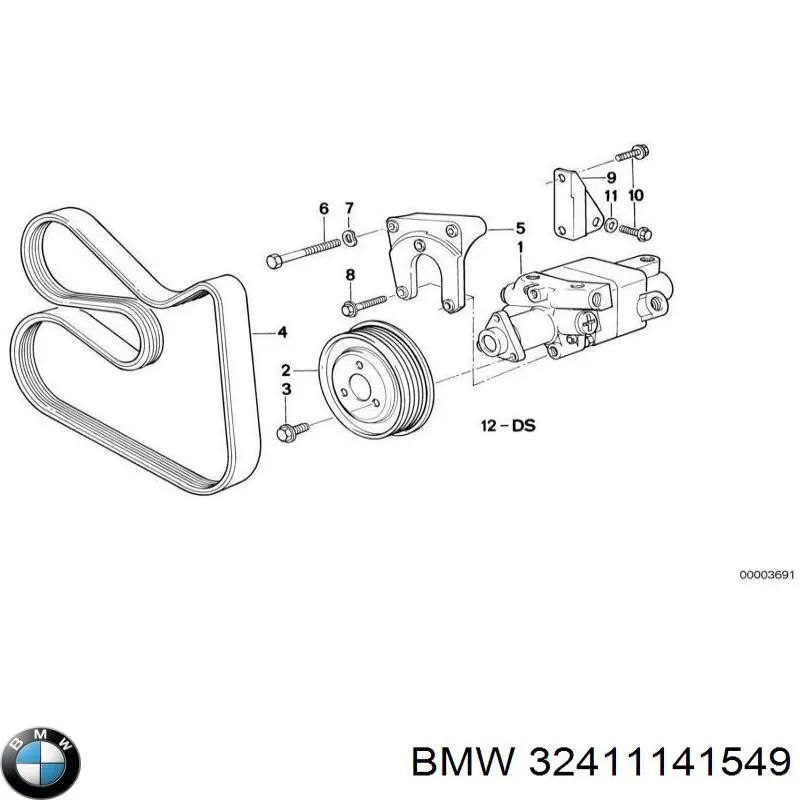 32411141549 BMW насос гідропідсилювача керма (гпк)