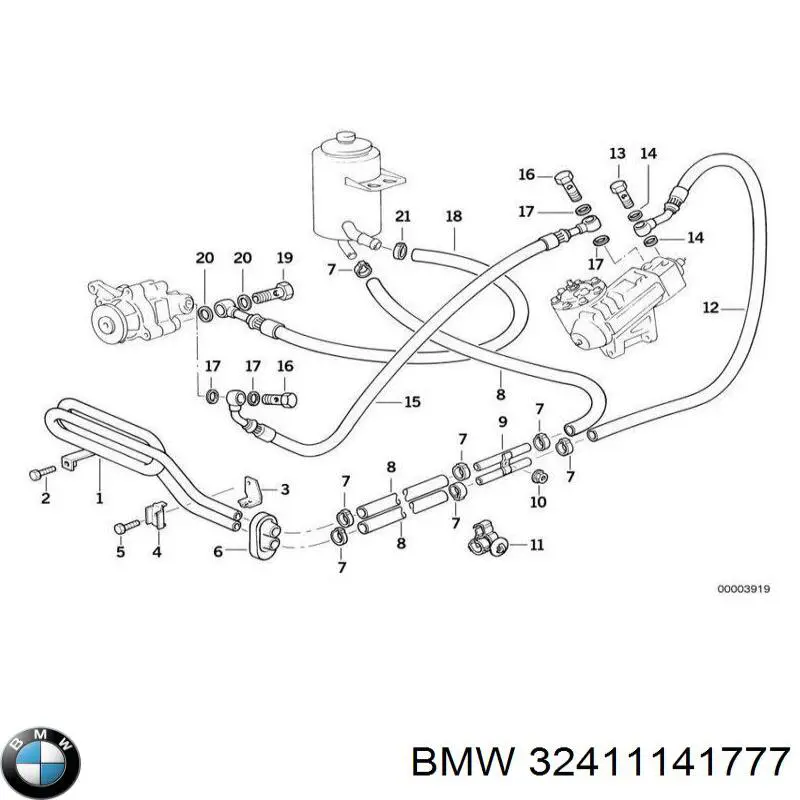 Купити 32411141777 BMW Шланг ГПК, високого тиску рейки керма