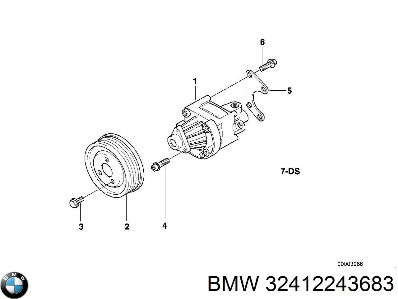 32412243683 BMW шків насосу гідропідсилювача керма (гпк)