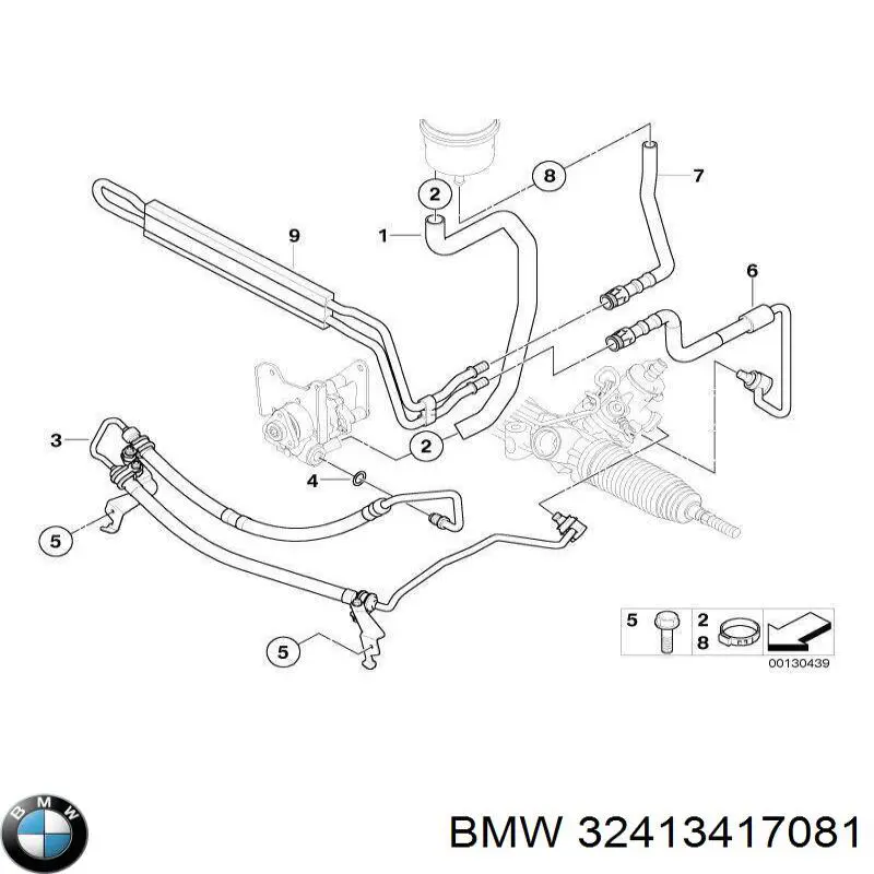 Купити 32413428381 BMW Шланг ГПК, високого тиску рейки керма