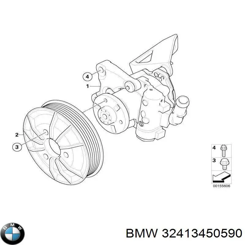 32413450590 BMW насос гідропідсилювача керма (гпк)