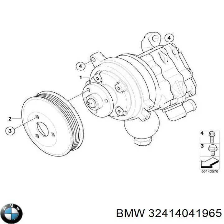 32416762176 BMW насос гідропідсилювача керма (гпк)