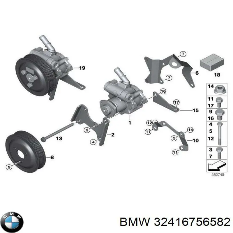 Насос ГПК BMW 32416756582 ціна, від 72.52 USD