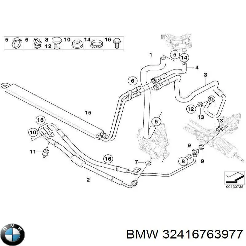 Шланг ГПК, низького тиску, від бачка до насосу BMW 32416763977 ціна, від 17.97 USD
