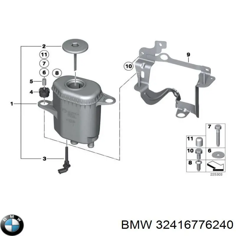 32416776240 BMW Бачок гідропідсилювача керма