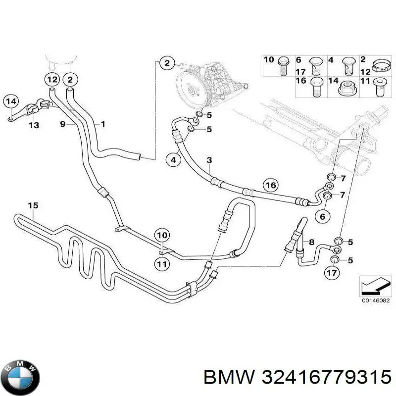 32416779315 BMW Трубка високого тиску ГПК