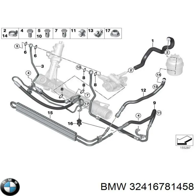 Купити 32416781458 BMW Шланг ГПК, низького тиску, від радіатора до бачка