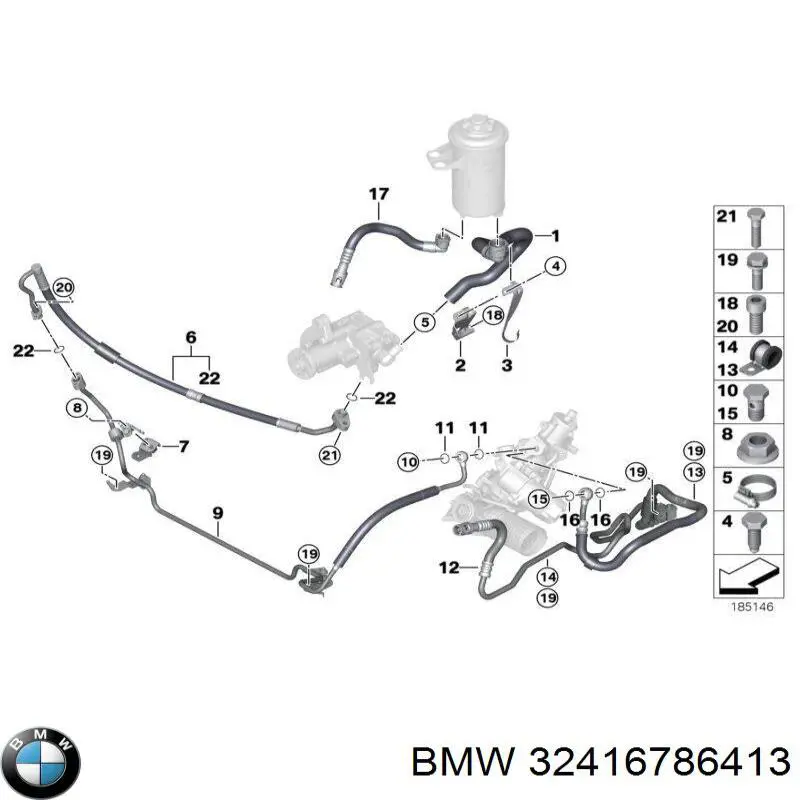 32416786413 BMW Трубка високого тиску ГПК
