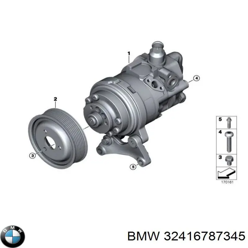 32416787345 BMW насос гідропідсилювача керма (гпк)