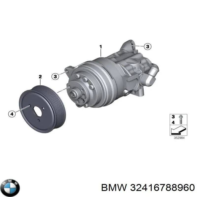 32416788960 BMW насос гідропідсилювача керма (гпк)