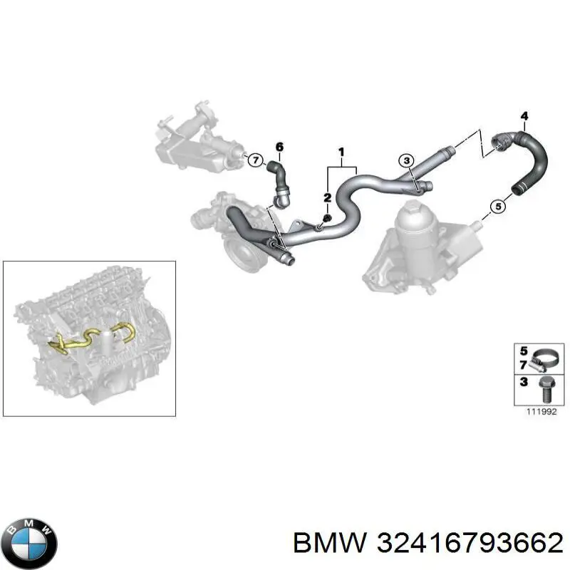 Шланг ГПК, низького тиску, від рейки/механізму до бачка BMW 32416793662 ціна, від 20.27 USD