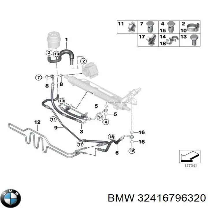 3M121067 AND Шланг ГПК, низького тиску, від бачка до насоса