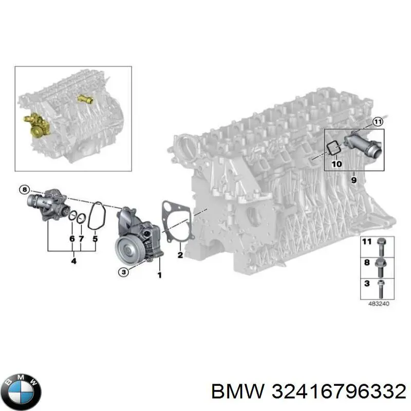 Купити 32416796332 BMW Шланг ГПК, низького тиску, від рейки/механізму до бачка