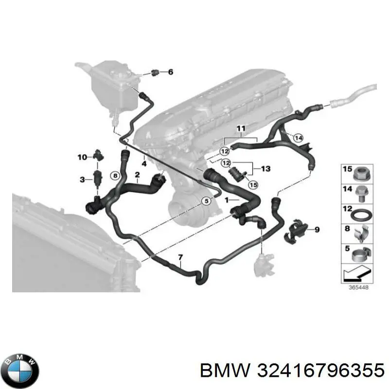 Шланг ГПК, низького тиску, від рейки/механізму до бачка BMW 32416796355 ціна, від 19.00 USD