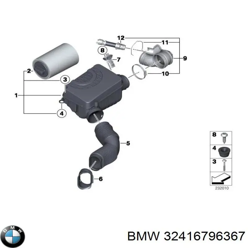 Купити 32416796367 BMW Шланг ГПК, низького тиску, від рейки/механізму до радіатора
