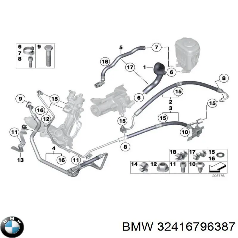 32416796387 BMW Трубка високого тиску ГПК
