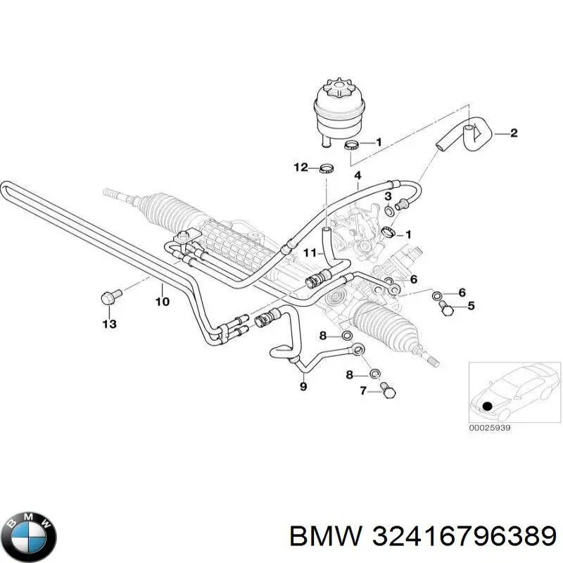 32411094945 BMW шланг гпк, низького тиску, від радіатора до бачка