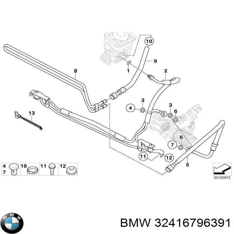 Патрубок вентиляції картера, масловіддільника 32416796391 BMW