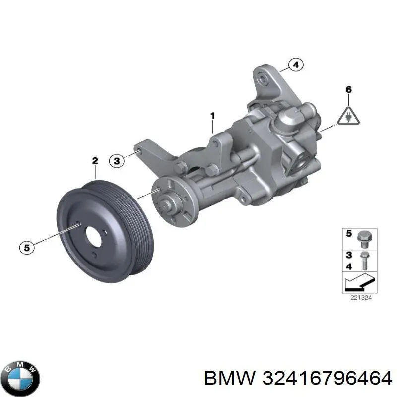 32416796464 BMW насос гідропідсилювача керма (гпк)