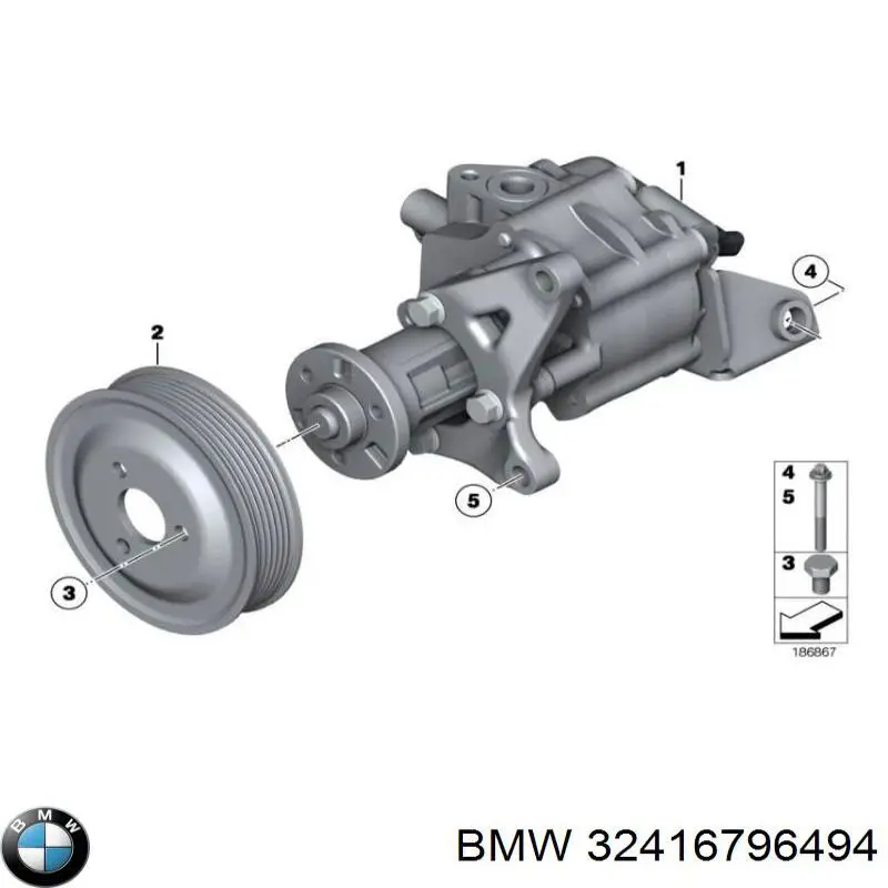 32416796494 BMW насос гідропідсилювача керма (гпк)