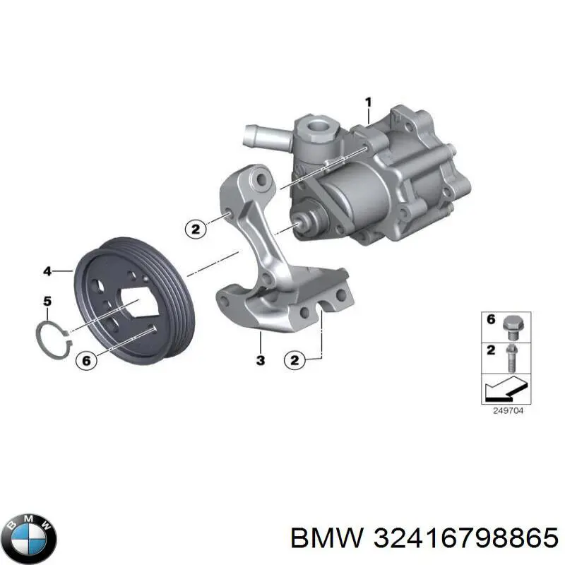 Насос гідропідсилювача керма (ГПК) 32416798865 BMW