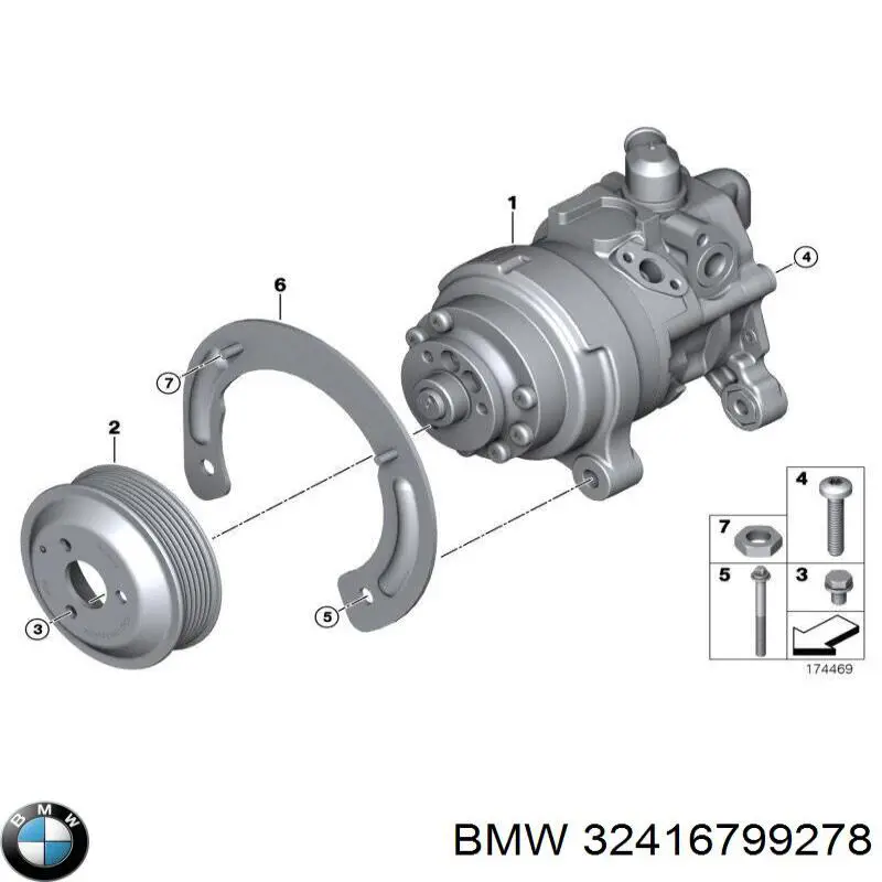 32416799278 BMW насос гідропідсилювача керма (гпк)