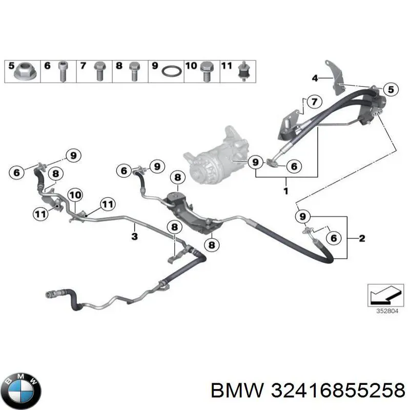 Патрубок вентиляції картера, масловіддільника 32416855258 BMW