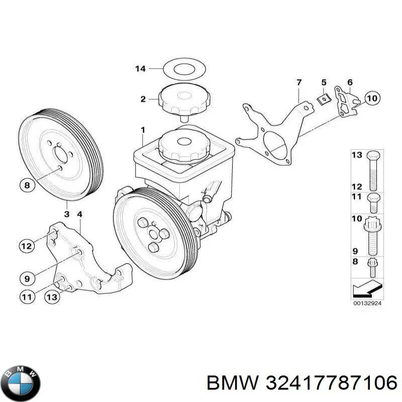 Шків насосу гідропідсилювача керма (ГПК) BMW 32417787106 ціна, від 28.22 USD