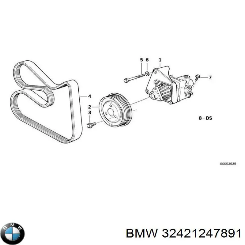 Купити 32421247891 BMW Шків насосу гідропідсилювача керма (ГПК)