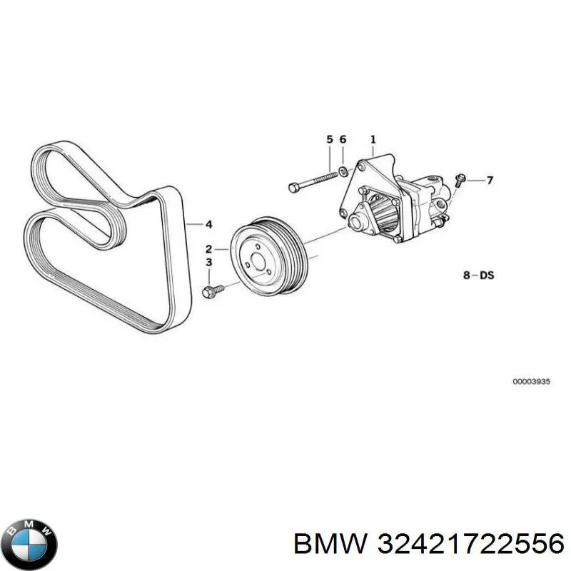32421722556 BMW шків насосу гідропідсилювача керма (гпк)