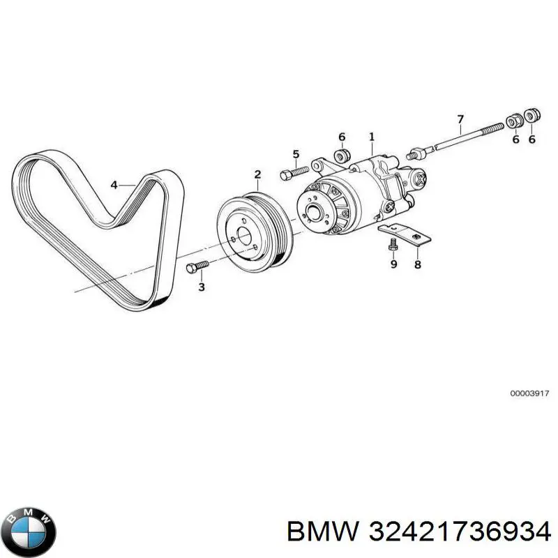 32421736934 BMW шків насосу гідропідсилювача керма (гпк)