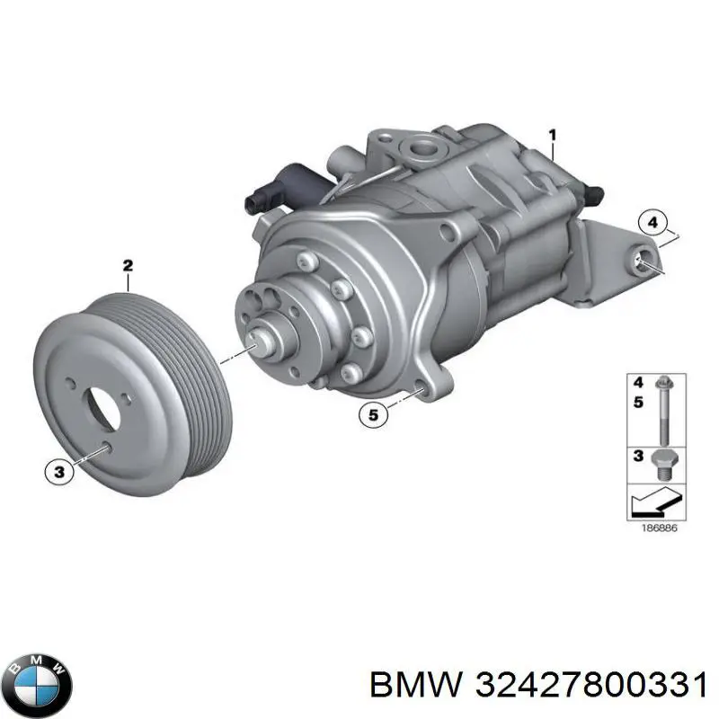 Шків лопатевого насоса гідропідсилювача керма BMW 32427800331 ціна, від 88.23 USD