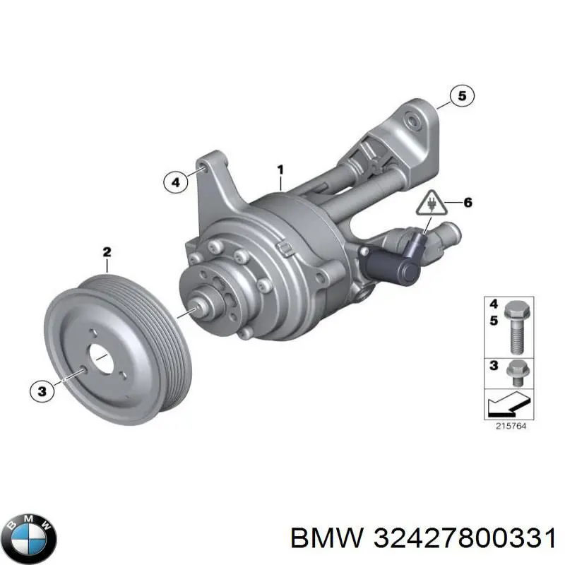 Шків насосу гідропідсилювача керма (ГПК) на BMW X6 (E71)