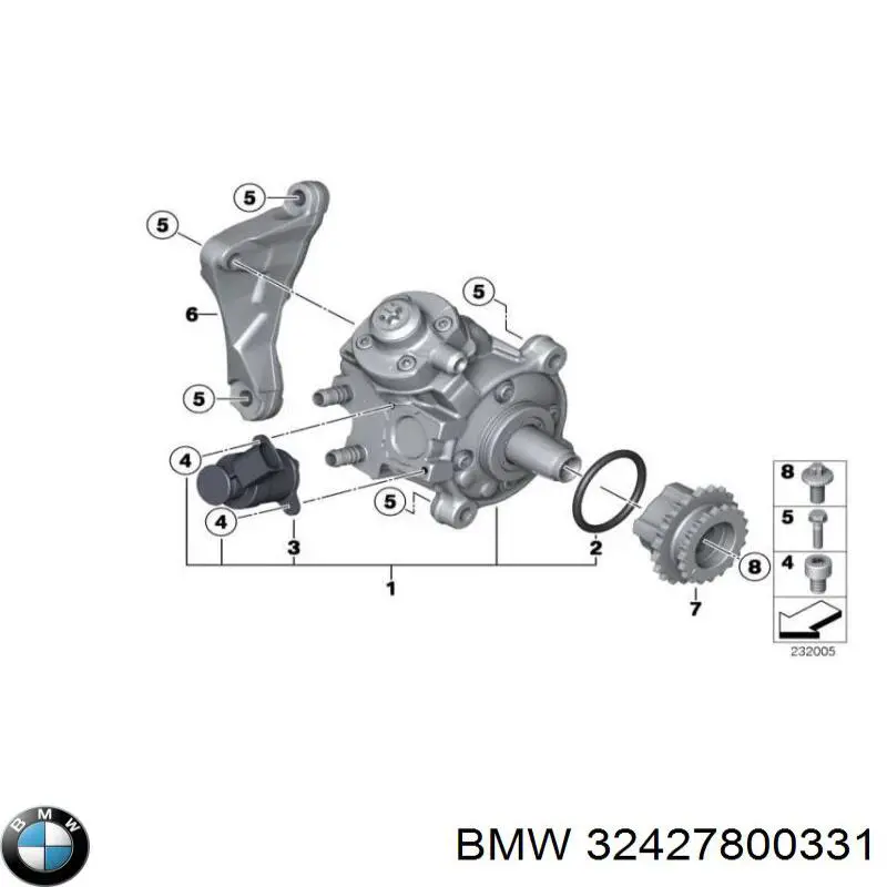 Шків насосу гідропідсилювача керма (ГПК) BMW 32427800331 ціна, від 87.41 USD