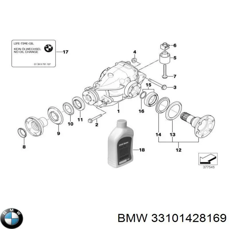 Редуктор колісний моста заднього BMW 33107559330 ціна, від 240.55 USD