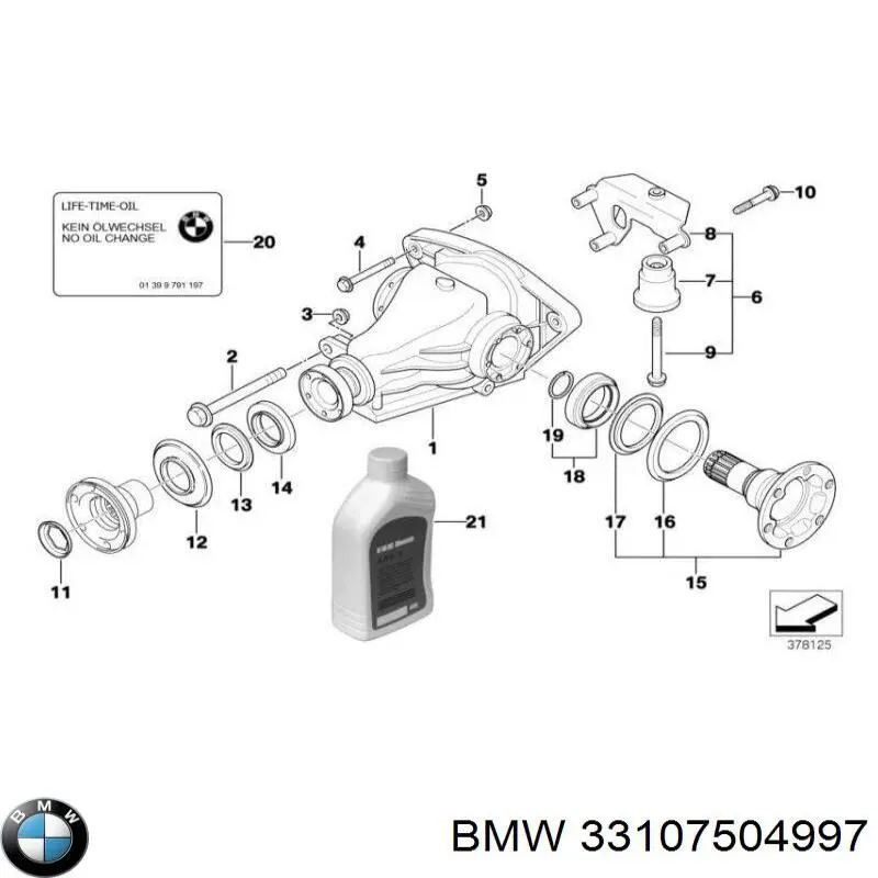 Редуктор заднього моста 33107504997 BMW